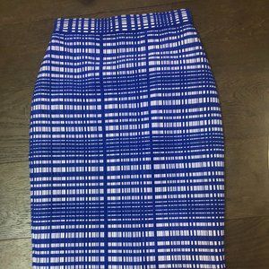 Blue Patterned Size 00 Banana Republic Pencil Skirt